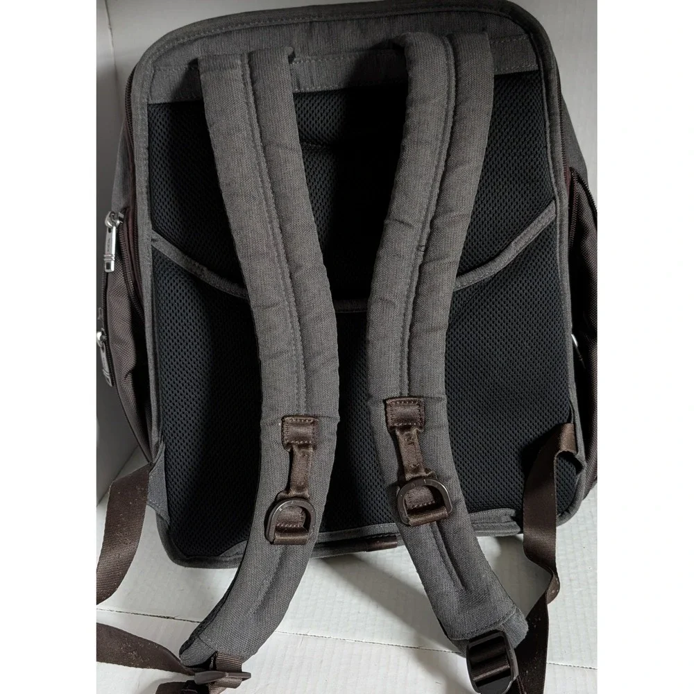 TUMI Alpha 3 Slim Solutions Brief Pack Backpack Anthracite Gray/Brown